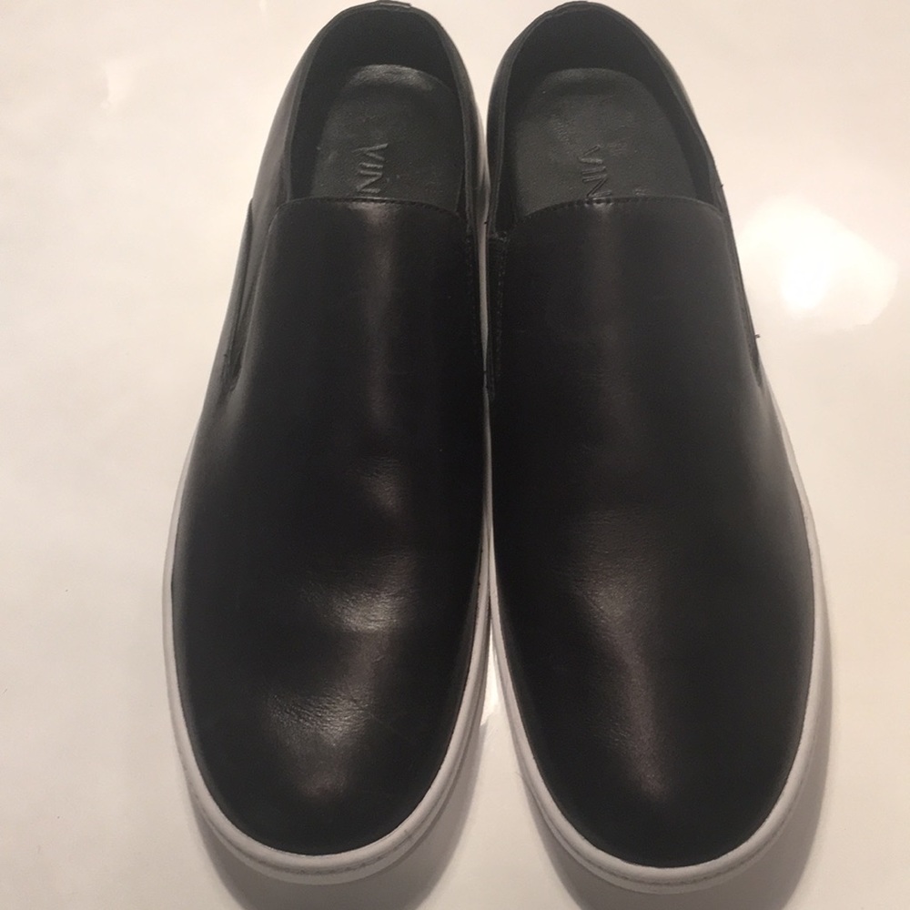 Vince Black Leather Mules
